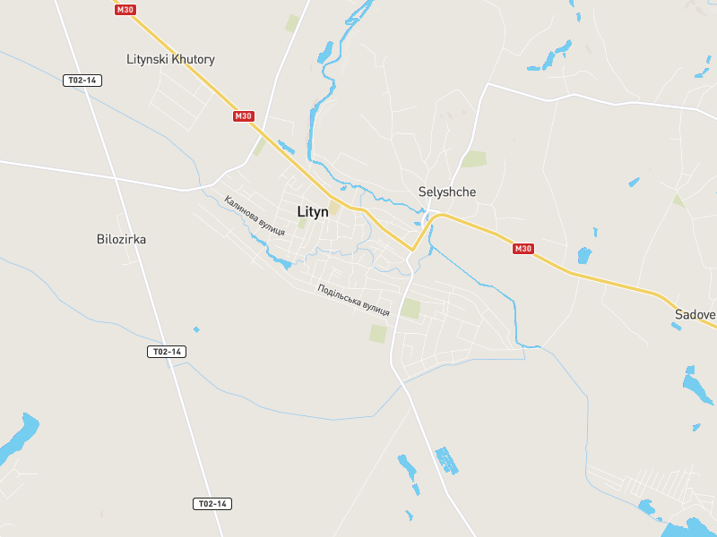 Map of Lityn, Ukraine