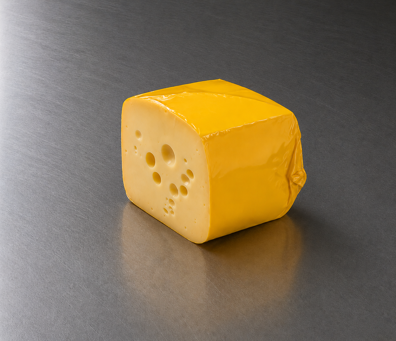 Wheel and wedges of cheese in heat-shrinkable ripening bags